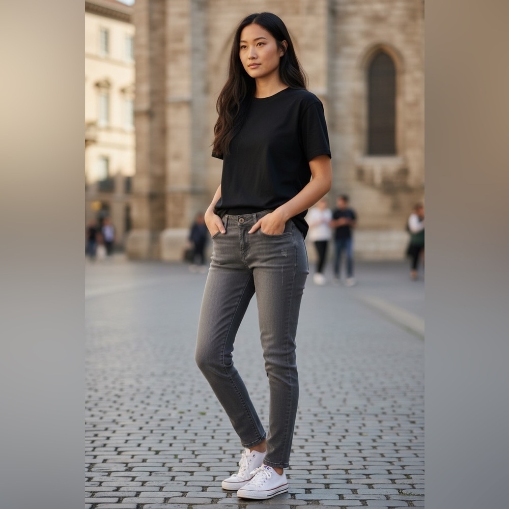 Democracy Women's Ab solution Charcoal Skinny Jeans size 10
